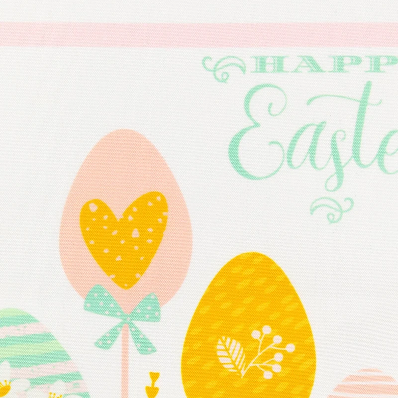 72" Pastel Happy Easter Striped Table Runner