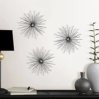 Habitat Cabers Silver Starbursts Metal Wall Art