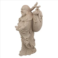 Design Toscano 16.5" Wandering Happy Hotei Buddha Statue
