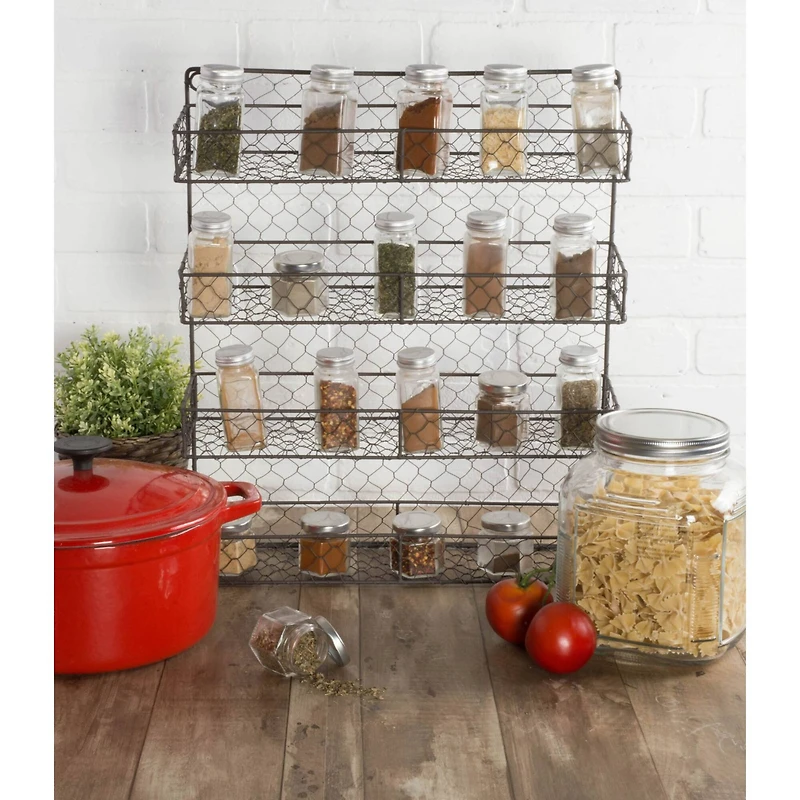 DII® 20" Double Wide 4 Row Chicken Wire Spice Rack