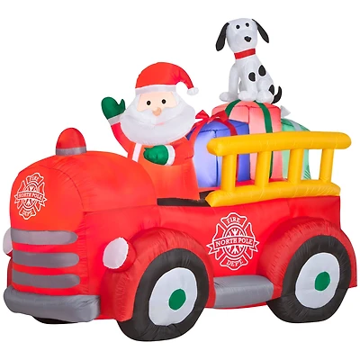 6ft. Airblown® Inflatable Santa's Vintage Fire Truck