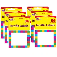 Trend Enterprises® Rainbow Plaid Terrific Labels™, 6 Packs of 36