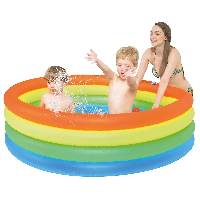 Pool Central® 59" Blue and Yellow Ring Inflatable Swimming Pool for Children