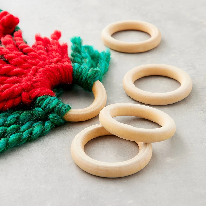 Loops & Threads® Wood Cabone Rings, 5ct.