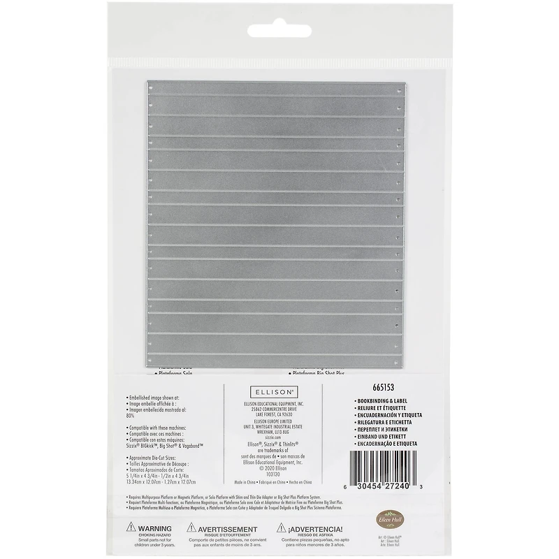 Sizzix® Thinlits™ Bookbinding & Label Die by Eileen Hull®