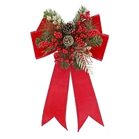26" Red Berry & Pinecone Bow by Ashland®