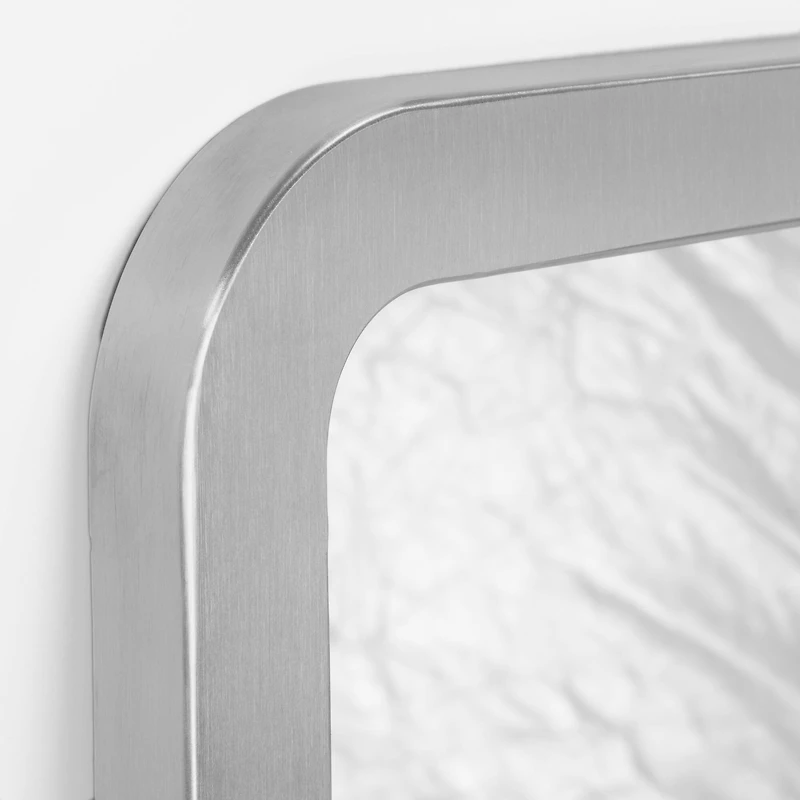 Head West Brushed Nickel 24" x 30" Rounded Edge Framed Accent Vanity Mirror