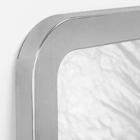 Head West Brushed Nickel 24" x 30" Rounded Edge Framed Accent Vanity Mirror