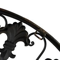 Brown Antique Fleur De Lis Wall Clock