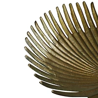 Hello Honey® 13" Antique Gold Finish Decorative Aluminum Palm Frond Tray