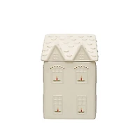Hello Honey® White & Gold Hand-Painted Stoneware House Cookie Jar