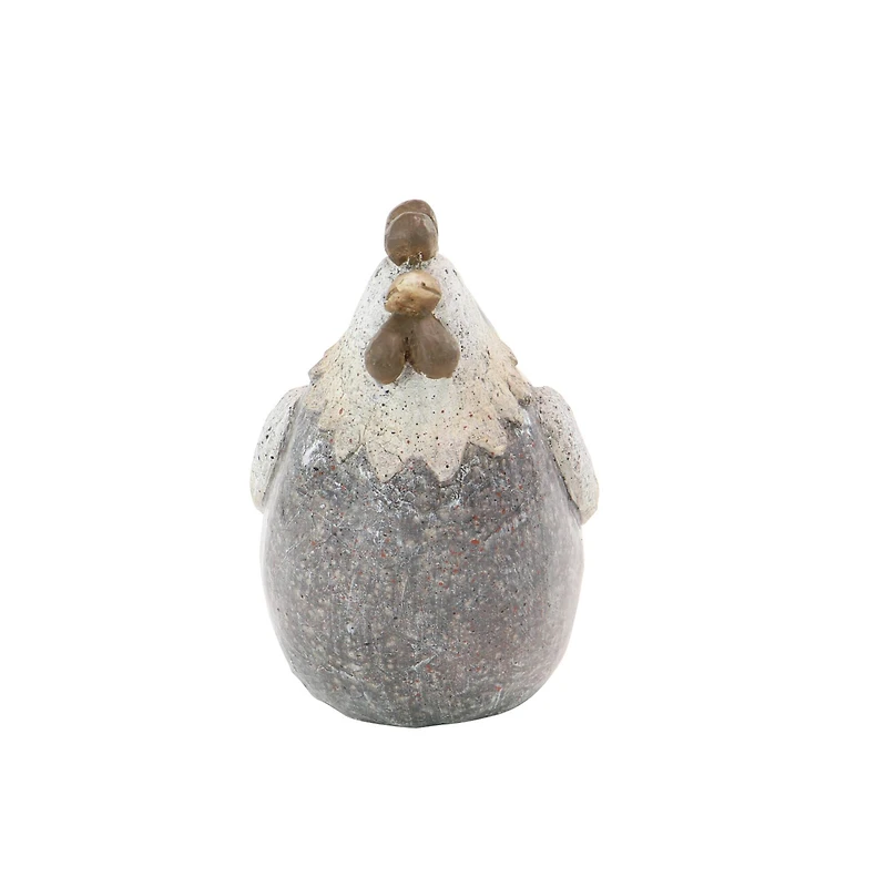 10" Gray Stone Country Hen Garden Sculpture