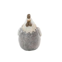 10" Gray Stone Country Hen Garden Sculpture