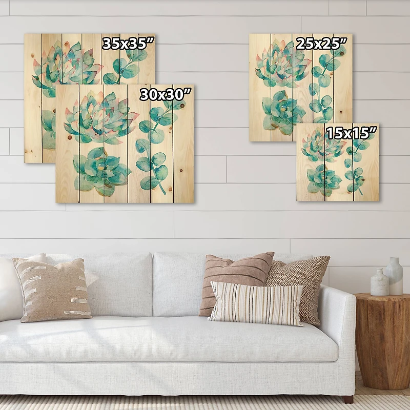 Designart - Eucalyptus Leaves and Succulents