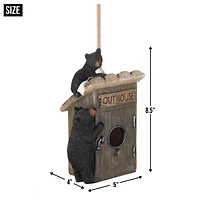 8.5'' Black Bear Outhouse Birdhouse