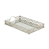 25'' Silver Metal Glam Tray