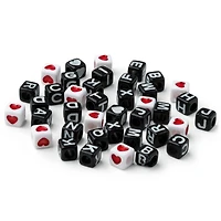 Black Alphabet Square Cube Beads by Creatology™