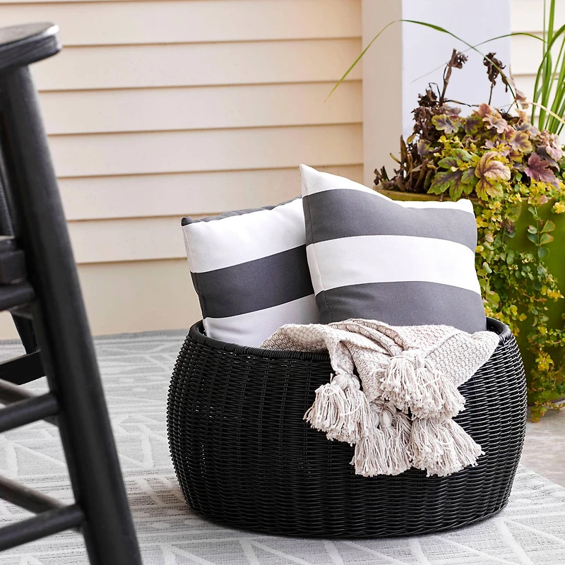 Household Essentials 9" Woven Storage Ottoman