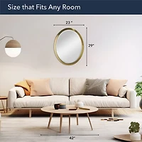 Head West Oval Brushed Gold Metal Framed Bathroom Mirror