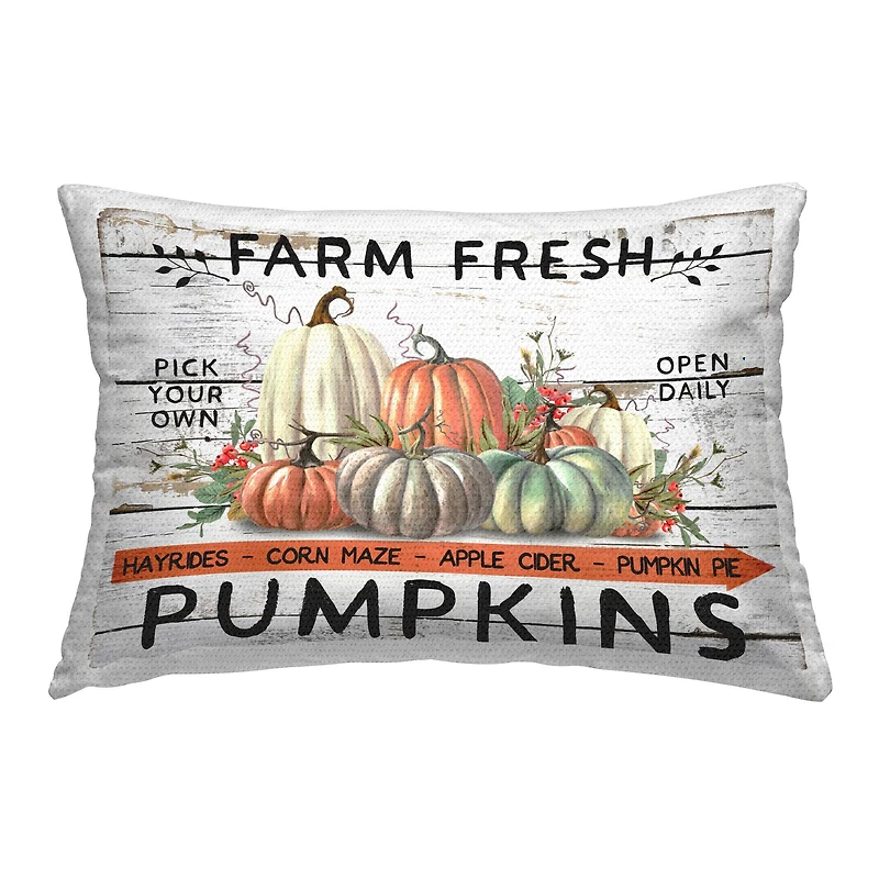 Stupell Industries Fresh Pumpkin Mound Outdoor Printed Pillow
