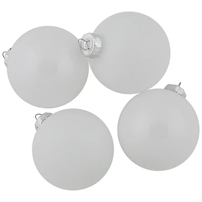 9ct. 2.5" Shiny and Matte White Glass Ball Christmas Ornaments