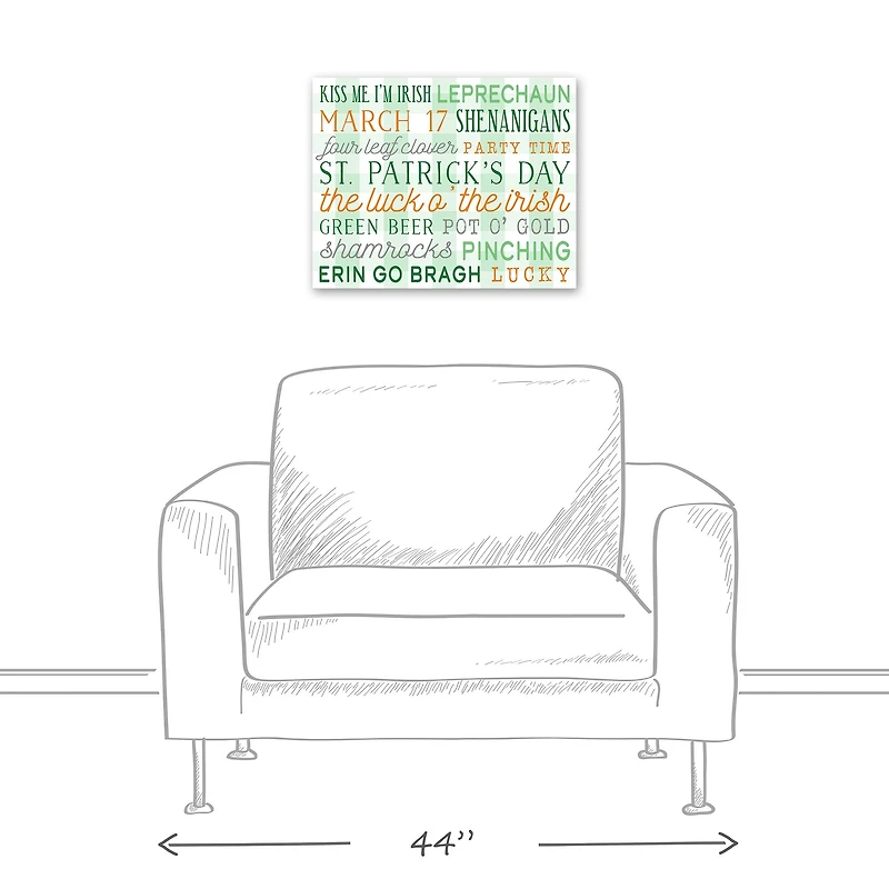 St Pat Day Words Canvas 16" x 20" Canvas Wall Art