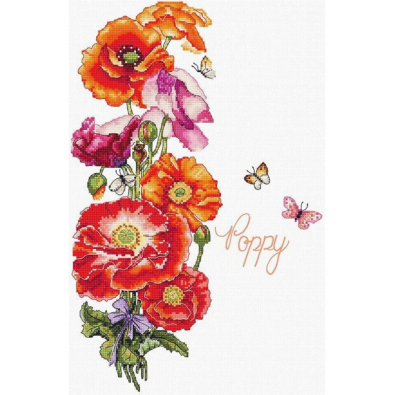LetiStitch Poppy Counted Cross Stitch Kit