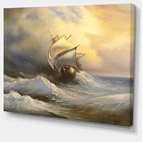 Designart - Vessel in Stormy Sea