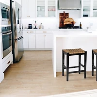 Hello Honey® 25" Seagrass & Wood Backless Bar Stool