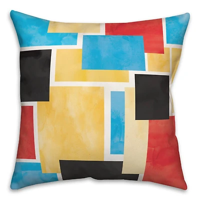 Colorful Primary Abstract II 18" x 18" Throw Pillow