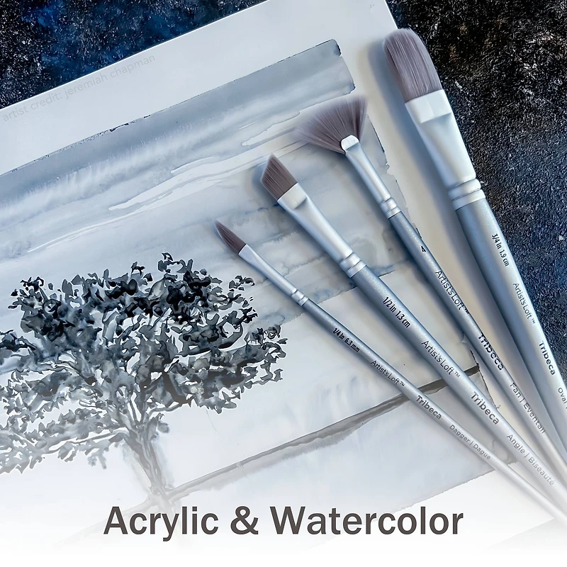 Tribeca Synthetic Short Handle Bright Brush by Artist's Loft