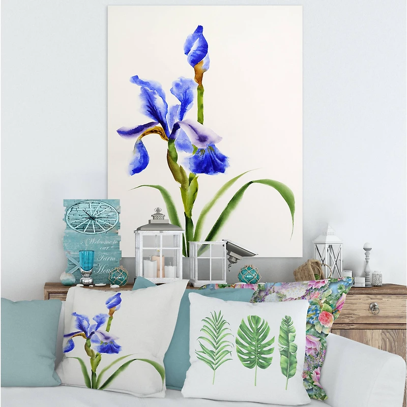 Designart - Retro Blue Iris Flower