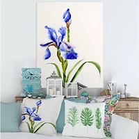 Designart - Retro Blue Iris Flower