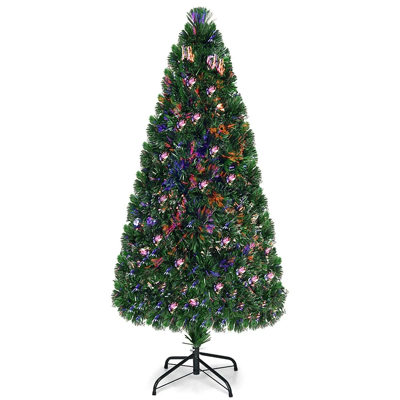 Costway 6ft. Fiber Optic Artificial Christmas Tree, LED Lights