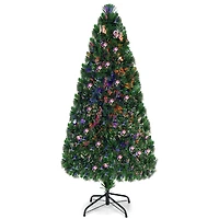 Costway 6ft. Fiber Optic Artificial Christmas Tree, LED Lights