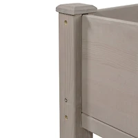 4ft. Brown Wood Raised Garden Bed Planter Box With Liner