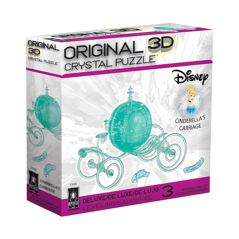 Original 3D Crystal Puzzle™ Disney Cinderella's Carriage Aqua 71 Piece Puzzle