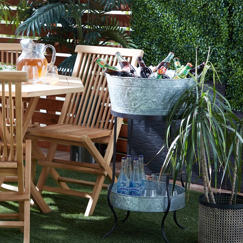 34" Metal Contemporary Wine Bucket