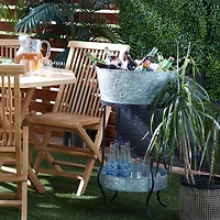 34" Metal Contemporary Wine Bucket