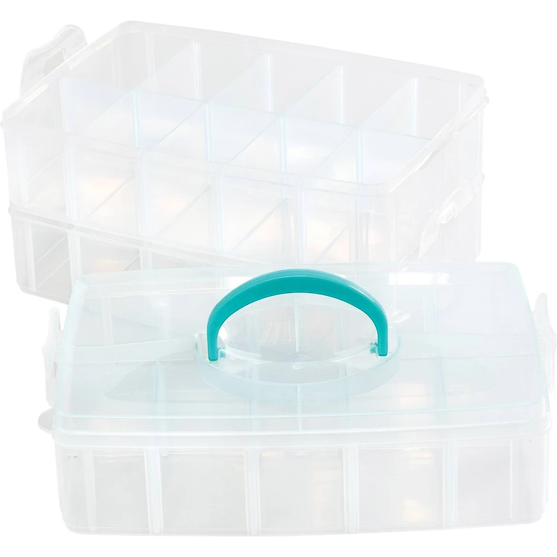 We R Memory Keepers® 3-Tier Snap Box Translucent Plastic Storage Case