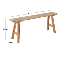 47.25" Brown Mango Wood Handmade Traditional Home Bench