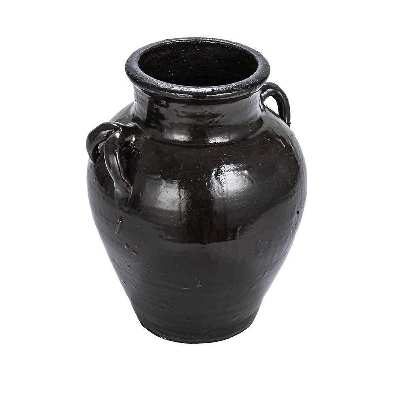 Hello Honey® 12" Black Decorative Clay Jar