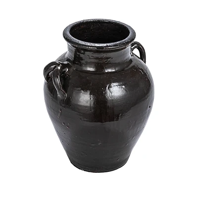 Hello Honey® 12" Black Decorative Clay Jar