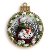 Wonderland Crafts Snowman & Santa Ball Ornament Bead Embroidery Kit