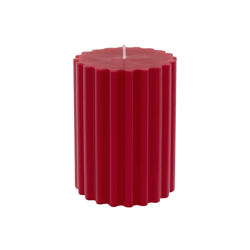 Red with White Bow Sparkling Cider Scented Pillar Candle by Ashland