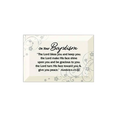 Baptism Beveled Glass Plaque with Easel