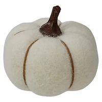 5" Cream & Brown Fall Harvest Tabletop Pumpkin