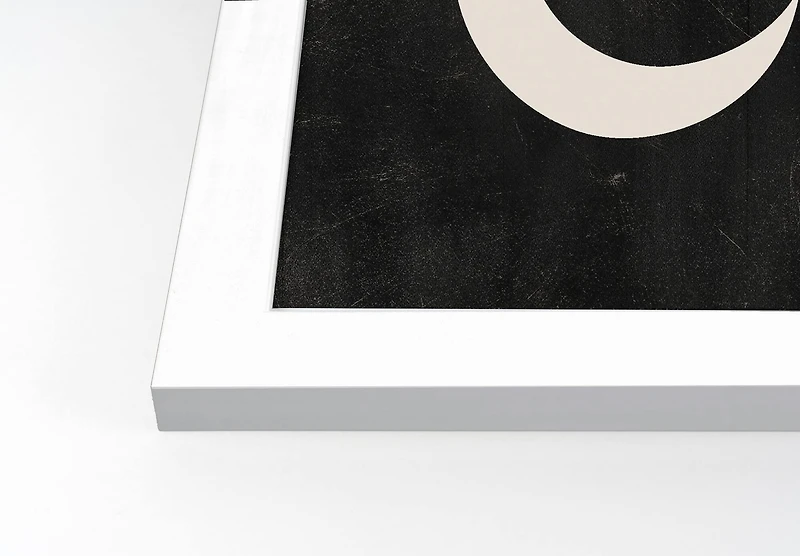 Twinkle Moon Stars 2 11" x 14" White Framed Print Under Plexiglass