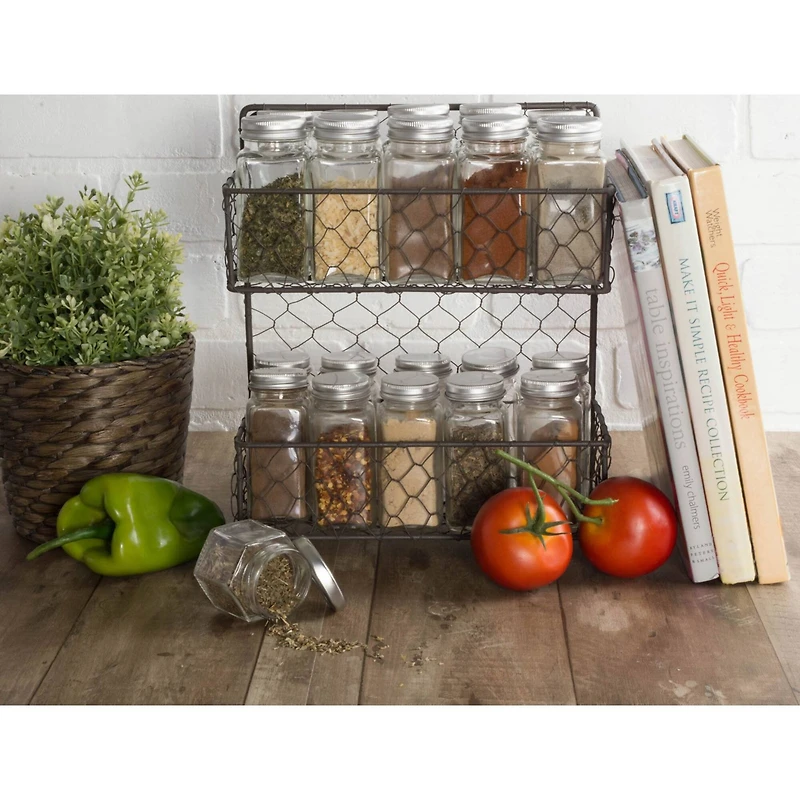 DII® 11" Wide 2 Row Chicken Wire Spice Rack