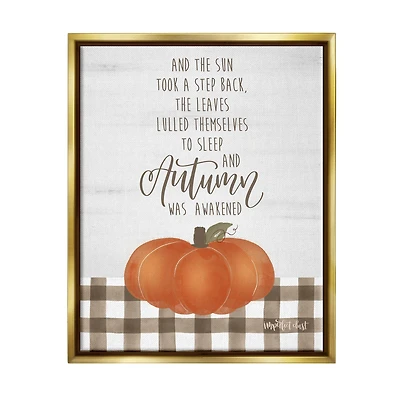 Stupell Industries Autumn Seasonal Phrase Framed Floater Canvas Wall Art